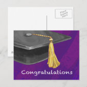Carte Postale Félicitations noir et pourpre (Devant / Derrière)