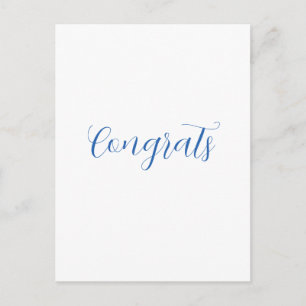 Carte Postale félicitations nom bleu stylé diplôme date année