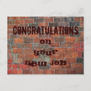 Carte Postale Félicitations Nouveau mur de briques de travail