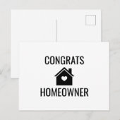 Carte Postale Félicitations Nouveau Propriétaire Immobilier (Devant / Derrière)