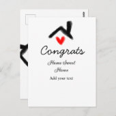 Carte Postale Félicitations nouveau propriétaire immobilier inau (Devant / Derrière)