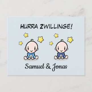 Carte Postale Félicitations personnalisées pour la naissance de