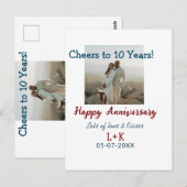Carte Postale Félicitations pour 10 ans joyeux anniversaire ajou (Devant / Derrière)