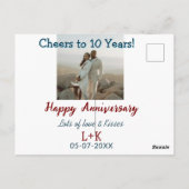 Carte Postale Félicitations pour 10 ans joyeux anniversaire ajou (Dos)