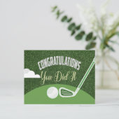 Carte Postale Félicitations pour golfeur vous avez réussi pour g (Debout devant)