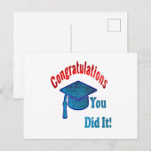 Carte Postale Félicitations pour la remise des diplômes (Devant / Derrière)