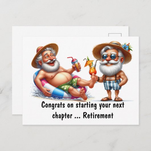 Carte Postale Félicitations Pour La Retraite (Devant / Derrière)