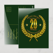 Carte Postale Félicitations pour le 20e anniversaire (Devant / Derrière)