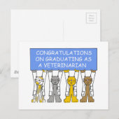 Carte Postale Félicitations pour le diplôme de vétérinaire (Devant / Derrière)
