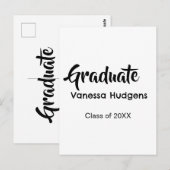 Carte Postale Félicitations pour le diplôme nom date année class (Devant / Derrière)