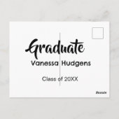 Carte Postale Félicitations pour le diplôme nom date année class (Dos)