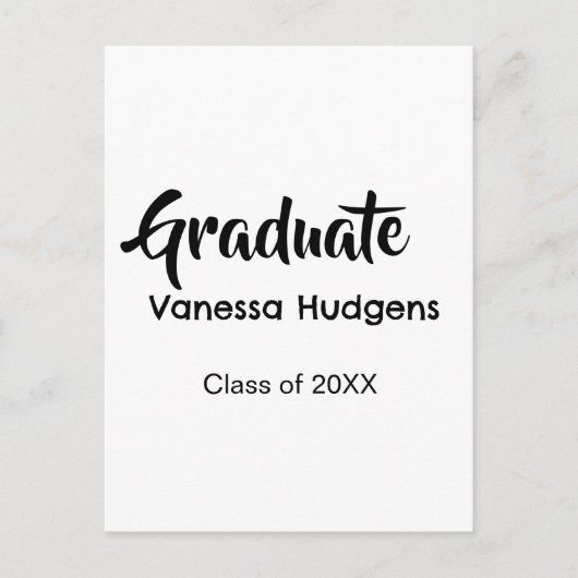 Carte Postale Félicitations pour le diplôme nom date année class (Devant)