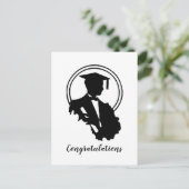 Carte Postale Félicitations pour le diplôme rétro (Debout devant)