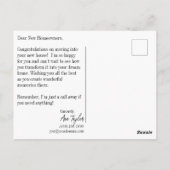 Carte Postale Félicitations pour le jour de déménagement (Dos)