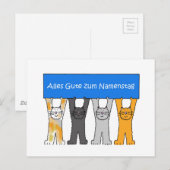 Carte Postale Félicitations pour le jour du nom allemand (Devant / Derrière)