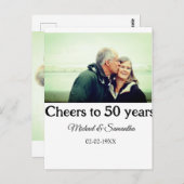 Carte Postale félicitations pour les 50 ans d'anniversaire nom p (Devant / Derrière)