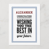 Carte Postale Félicitations Pour Les Réalisations (Devant)