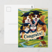 Carte Postale Félicitations pour l'obtention du diplôme universi (Devant / Derrière)