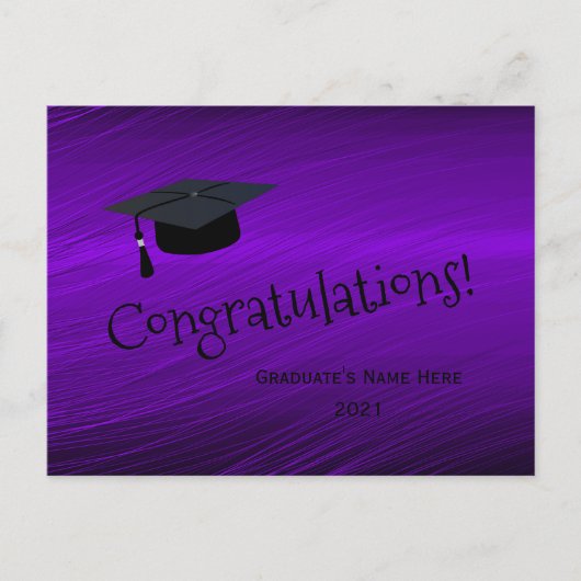 Carte Postale Félicitations pour l'obtention du diplômé Violet A (Devant)