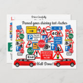 Carte Postale Félicitations pour l'obtention du permis de condui (Devant / Derrière)