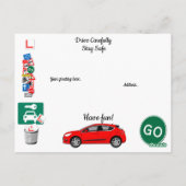 Carte Postale Félicitations pour l'obtention du permis de condui (Dos)