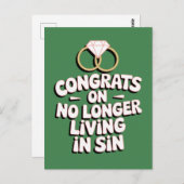 Carte Postale Félicitations pour ne plus vivre dans le péché Mar (Devant / Derrière)