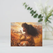 Carte Postale Félicitations pour une grossesse afro-centrée (Debout devant)