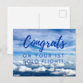 Carte Postale Félicitations pour votre 1er vol solo (Devant / Derrière)
