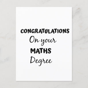Carte Postale félicitations pour votre diplôme de maths