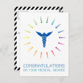 Carte Postale félicitations pour votre diplôme médical : rainbow (Devant / Derrière)