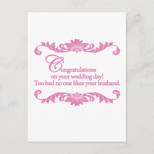 Carte Postale Félicitations pour votre jour de mariage ! (Devant)