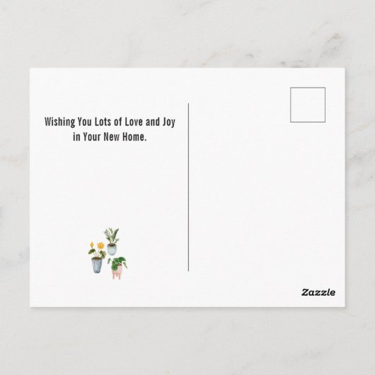 Carte Postale Félicitations pour votre nouvelle maison jolies pl (Dos)