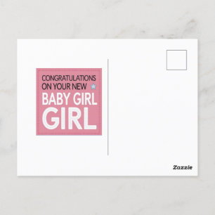 Carte Postale Félicitations pour votre nouvelle petite fille
