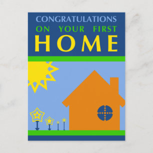 Carte Postale félicitations pour votre première maison : pop for