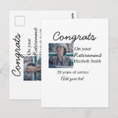 Carte Postale Félicitations pour votre retraite ajoutez photo no (Devant / Derrière)