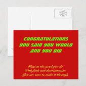 Carte Postale Félicitations pour votre succès (Devant / Derrière)