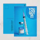 Carte Postale Félicitations pour votre vaccination contre le vir (Devant / Derrière)
