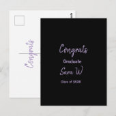 Carte Postale Félicitations promotion add année nom école col (Devant / Derrière)