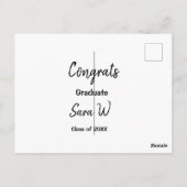 Carte Postale Félicitations promotion de année nom école univ (Dos)