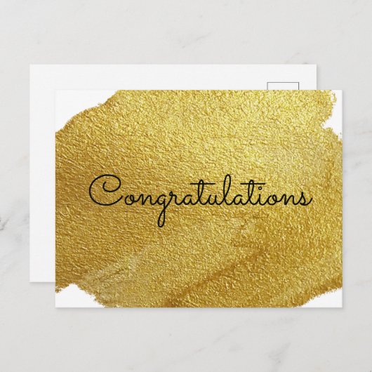 Carte Postale félicitations simple format de texte minimal (Devant / Derrière)