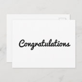 Carte Postale félicitations simple format de texte minimal (Devant / Derrière)