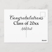 Carte Postale Félicitations simples de remise de diplôme minimal (Dos)