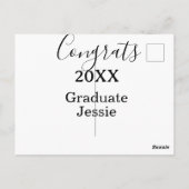 Carte Postale Félicitations simples de remise de diplôme minimal (Dos)