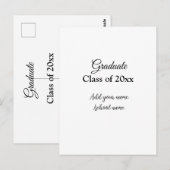 Carte Postale Félicitations simples pour la remise des diplômes  (Devant / Derrière)