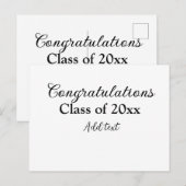 Carte Postale Félicitations simples pour la remise des diplômes (Devant / Derrière)
