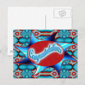 Carte Postale félicitations turquoise (Devant / Derrière)