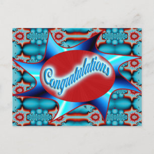 Carte Postale félicitations turquoise