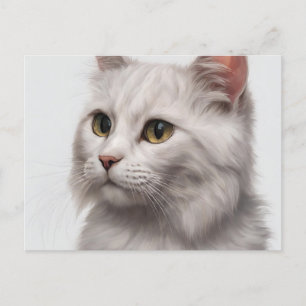 Carte Postale Feline gracieuse : une impression d'art de chat bl