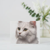 Carte Postale Feline gracieuse : une impression d'art de chat bl (Debout devant)