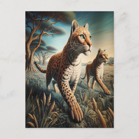 Carte Postale Feline Harmony en Fleur sauvage (Devant)